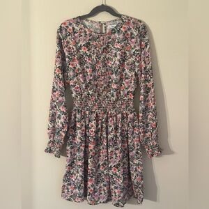 Mayoral Girls Long Sleeves Floral Dress Size 10 (140cm) - Pink, Green, Purple